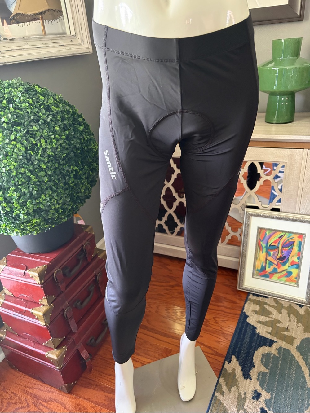 Santic Men’s Black Cycling Tights - Padded Performance Leggings